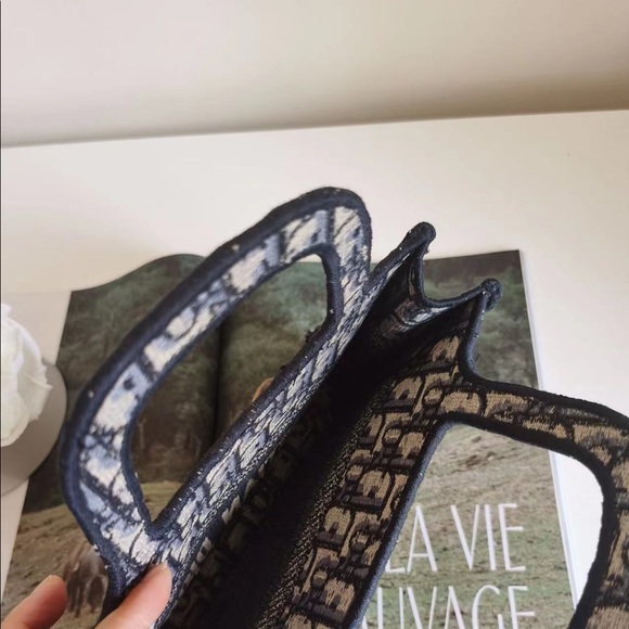 DIOR Oblique Mini Book Tote Blue Multicolor - Picture 5 of 6